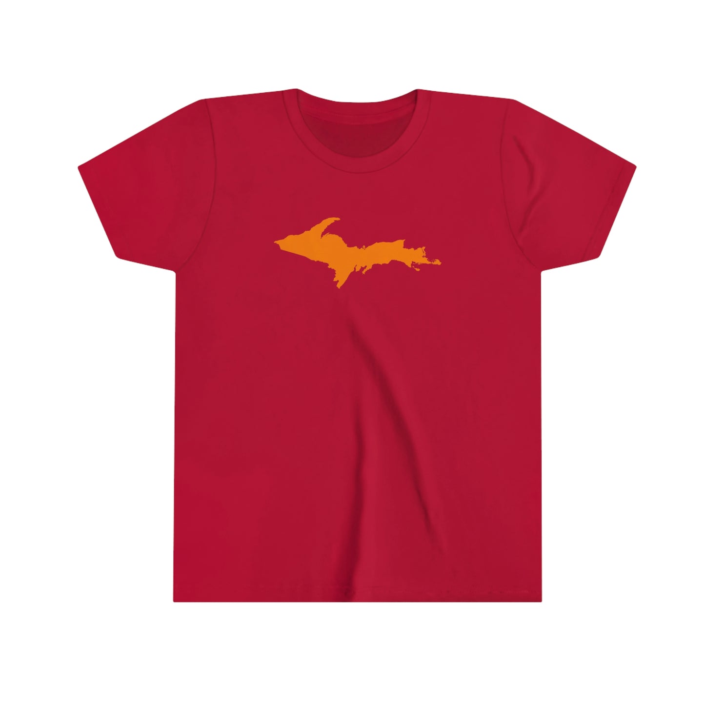 Michigan Upper Peninsula T-Shirt (w/ Orange UP Outline) | Youth Short Sleeve