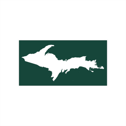 Michigan Upper Peninsula Bumper Sticker (w/ UP Outline) | Green Background