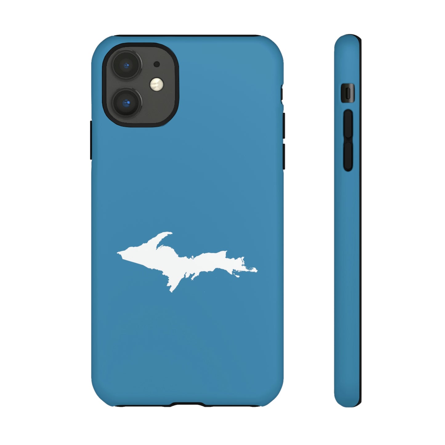 Michigan Upper Peninsula Tough Phone Case (Lake Michigan Blue w/ UP Outline) | Apple iPhone