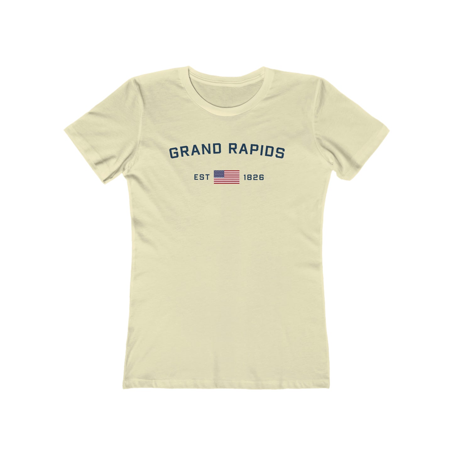 'Grand Rapids EST 1826' (w/USA Flag Outline) | Women's Boyfriend Cut