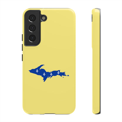 Michigan Upper Peninsula Tough Phone Case (Yellow Cherry Color w/ UP Quebec Flag Outline) | Samsung & Pixel Android