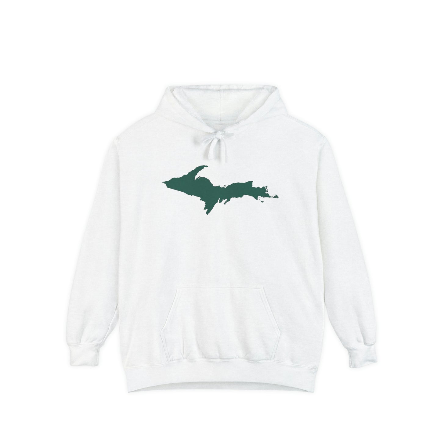 Michigan Upper Peninsula Hoodie (w/ Green UP Outline) | Unisex Garment-Dyed