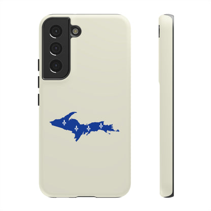 Michigan Upper Peninsula Tough Phone Case (Ivory Color w/ UP Quebec Flag Outline) | Samsung & Pixel Android