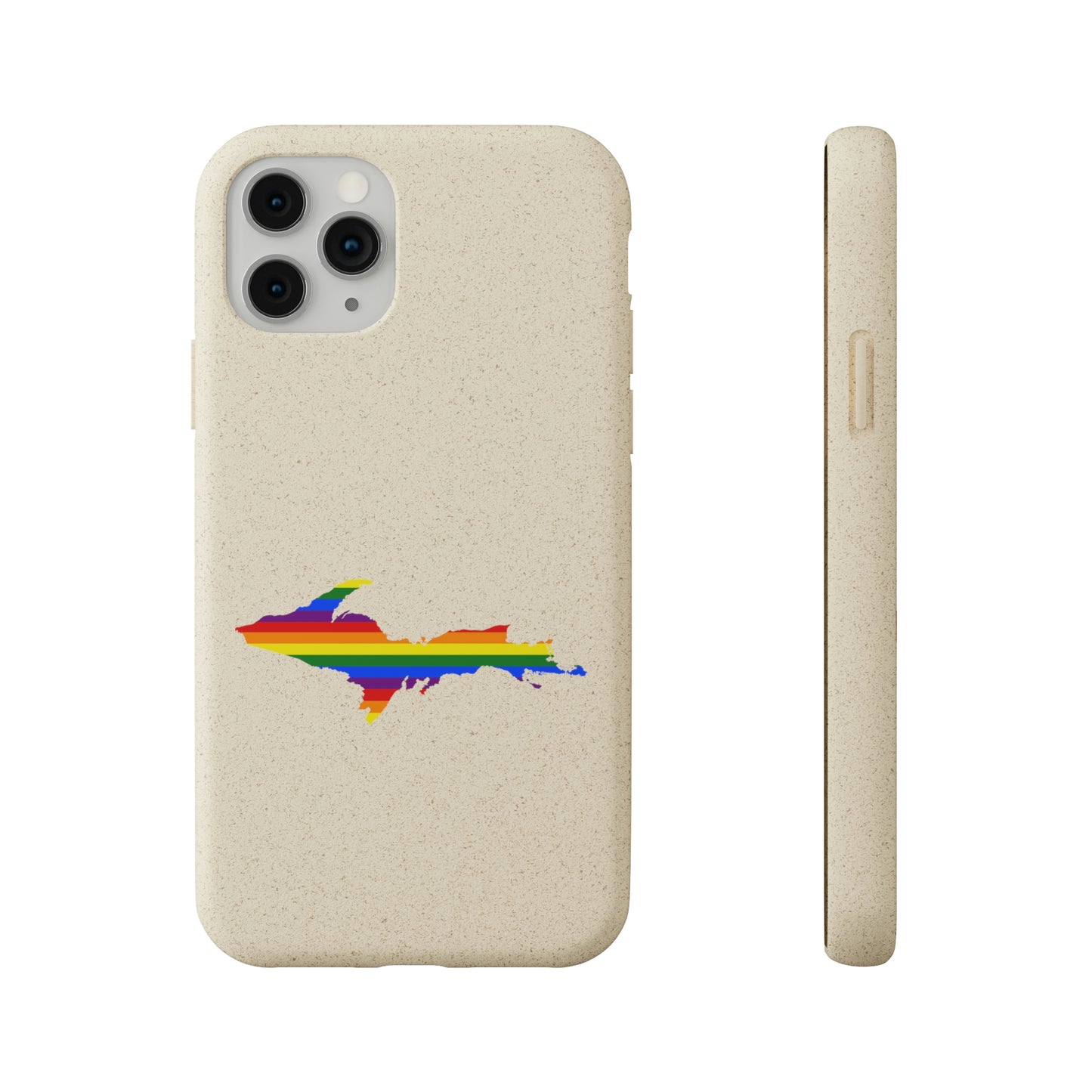 Michigan Upper Peninsula Biodegradable Phone Cases (w/ UP Pride Flag Outline) | Apple iPhone