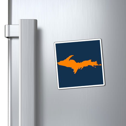 Michigan Upper Peninsula Square Magnet (Navy w/ Orange UP Outline)