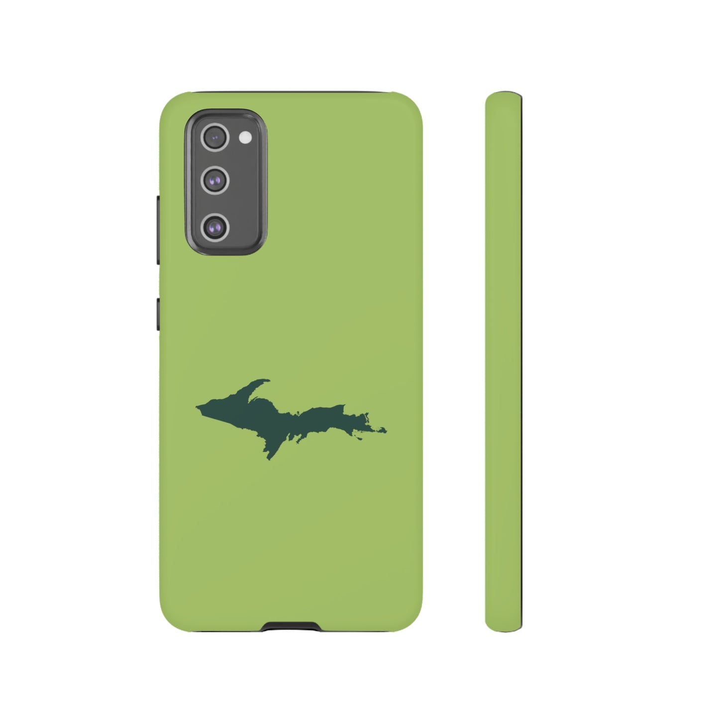 Michigan Upper Peninsula Tough Phone Case (Gooseberry Green w/ Green UP Outline) | Samsung & Pixel Android