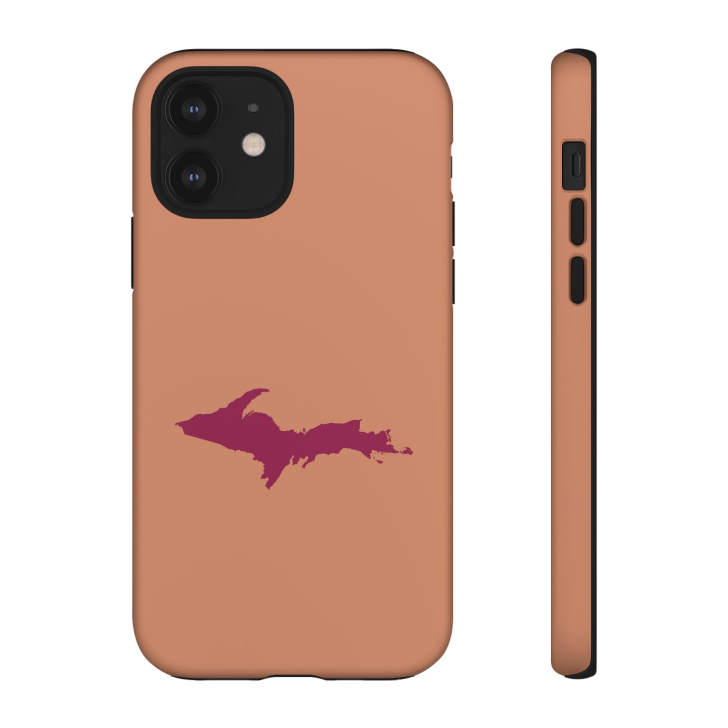 Michigan Upper Peninsula Tough Phone Case (Copper Color w/ Ruby UP Outline) | Apple iPhone