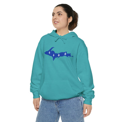 Michigan Upper Peninsula Hoodie (w/ UP Quebec Flag Outline) | Unisex Garment-Dyed