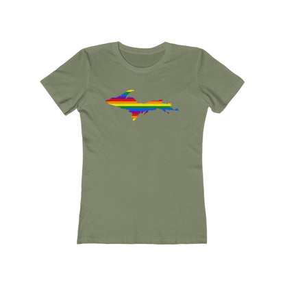 Upper Peninsula T-Shirt (w/ UP Pride Flag Outline) | Women's Boyfriend Cut