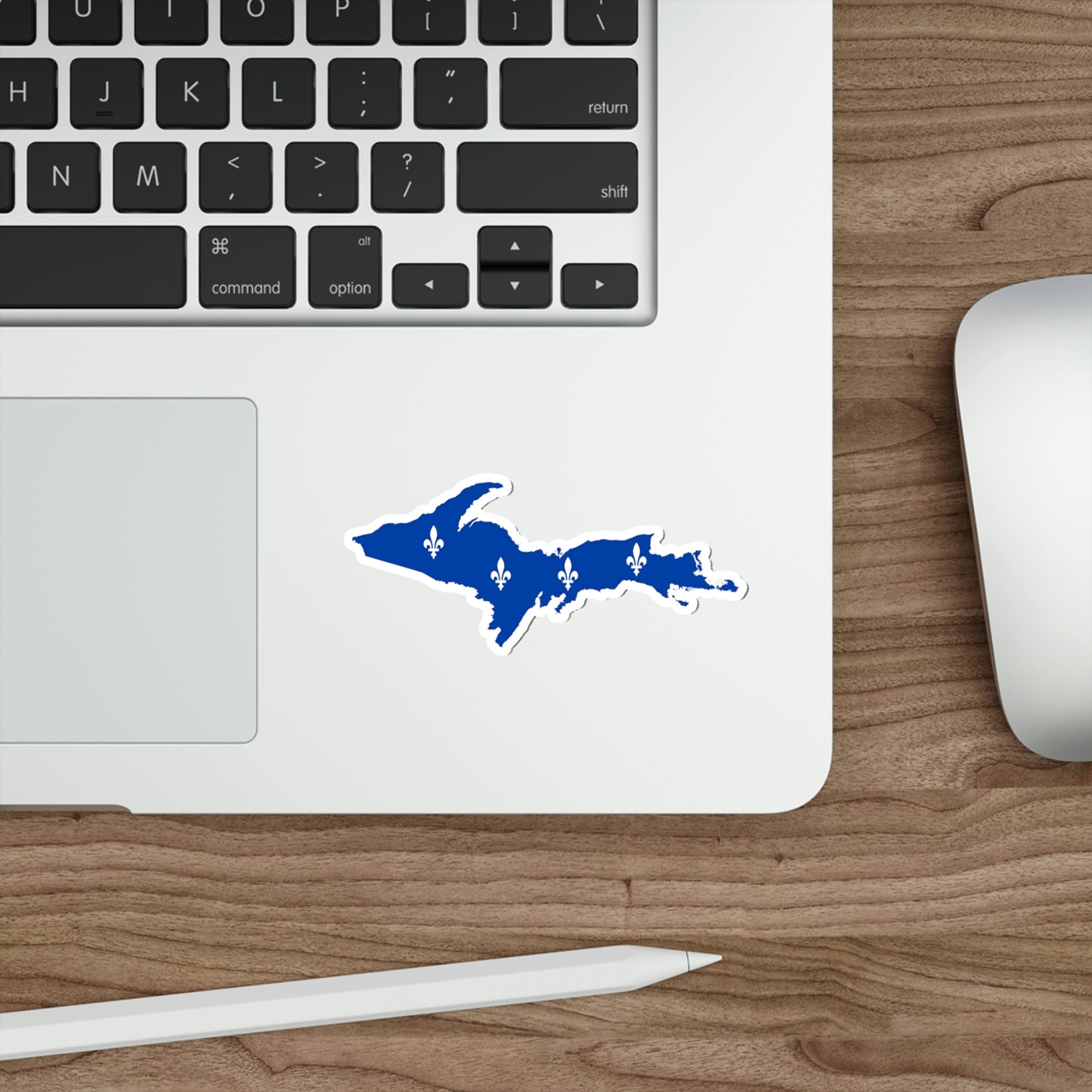 Michigan Upper Peninsula Die Cut Stickers (w/ UP Quebec Flag Outline) | Indoor/Outdoor