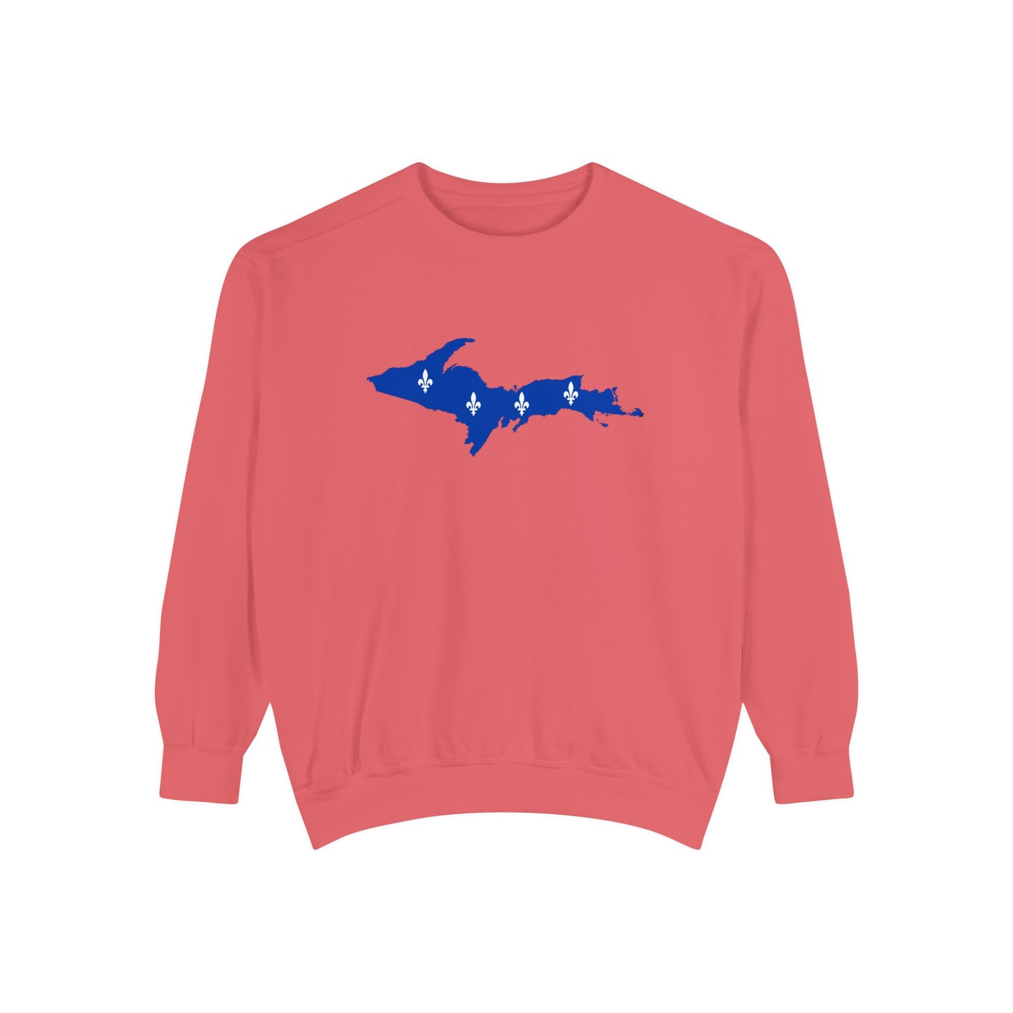 Michigan Upper Peninsula Sweatshirt (w/ UP Quebec Flag Outline) | Unisex Garment Dyed