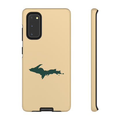 Michigan Upper Peninsula Tough Phone Case (Maple Color w/ Green UP Outline) | Samsung & Pixel Android