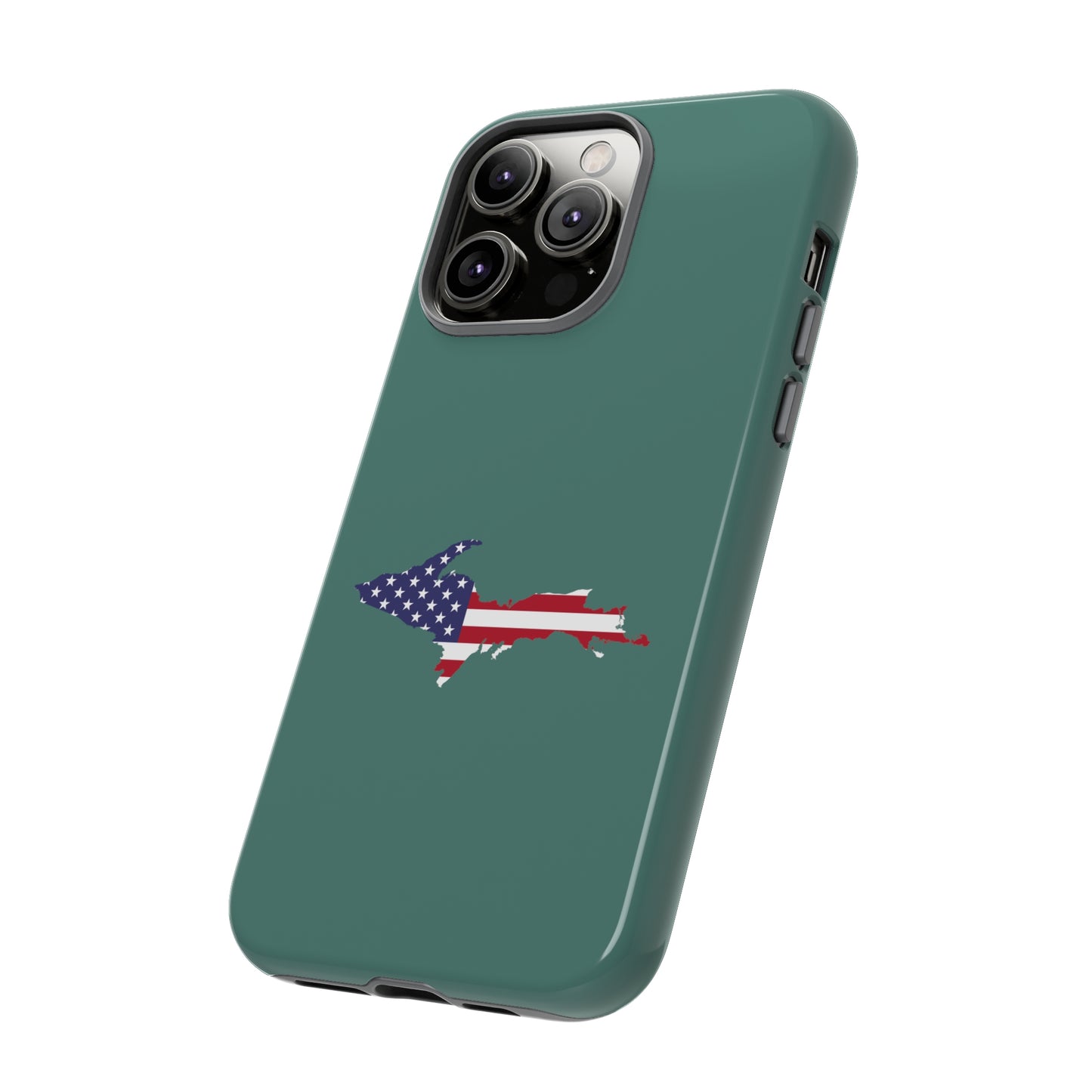 Michigan Upper Peninsula Tough Phone Case (Copper Green w/ UP USA Outline) | Apple iPhone