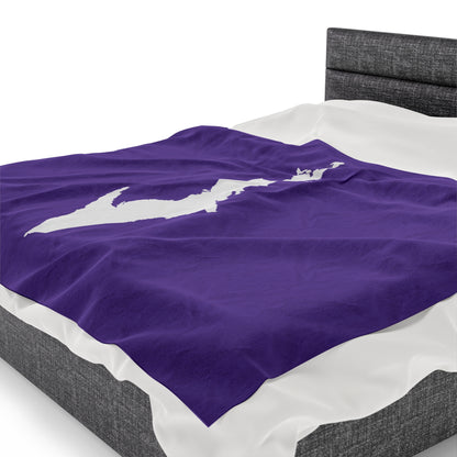 Michigan Upper Peninsula Plush Blanket (w/ UP Outline) | Lake Iris