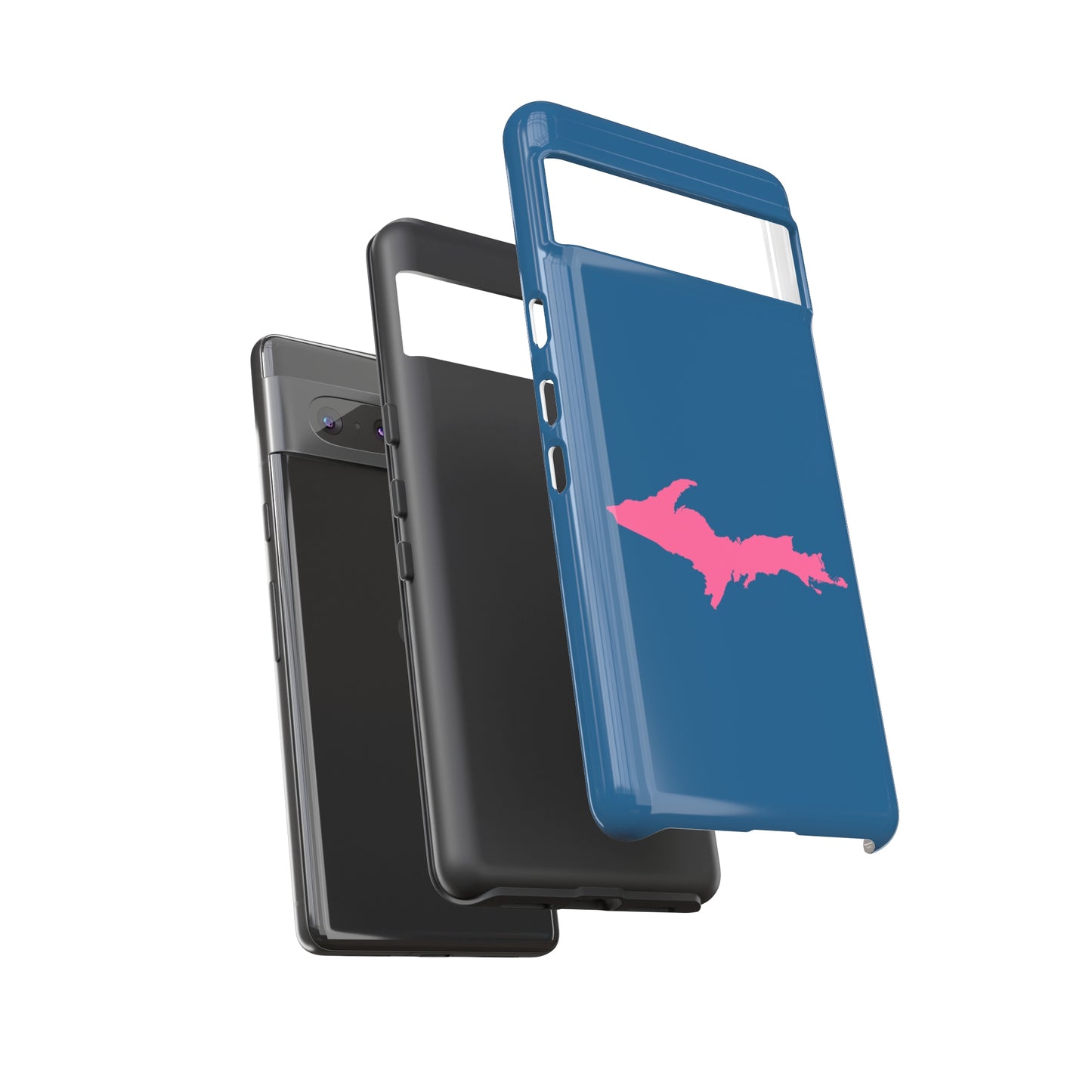 Michigan Upper Peninsula Tough Phone Case (Blueberry w/ Pink UP Outline) | Samsung & Pixel Android