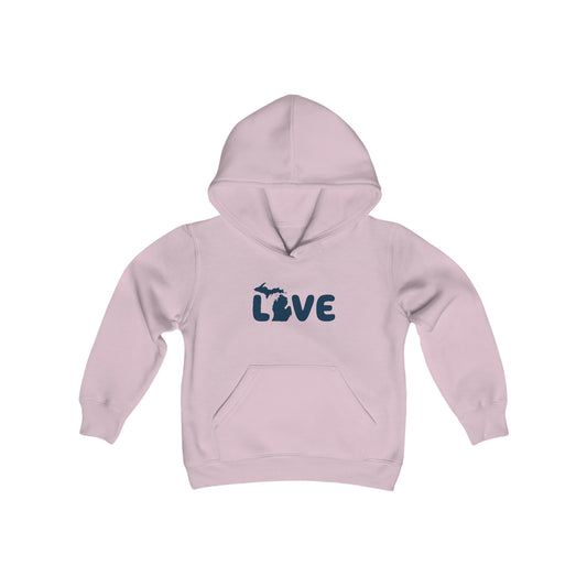 Michigan 'Love' Hoodie (Rounded Children's Font) | Unisex Youth