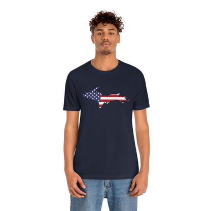 Michigan Upper Peninsula T-Shirt (w/ UP USA Flag Outline) | Unisex Standard Fit