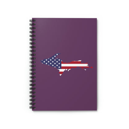Michigan Upper Peninsula Spiral Notebook (w/ UP USA Flag) | Plum