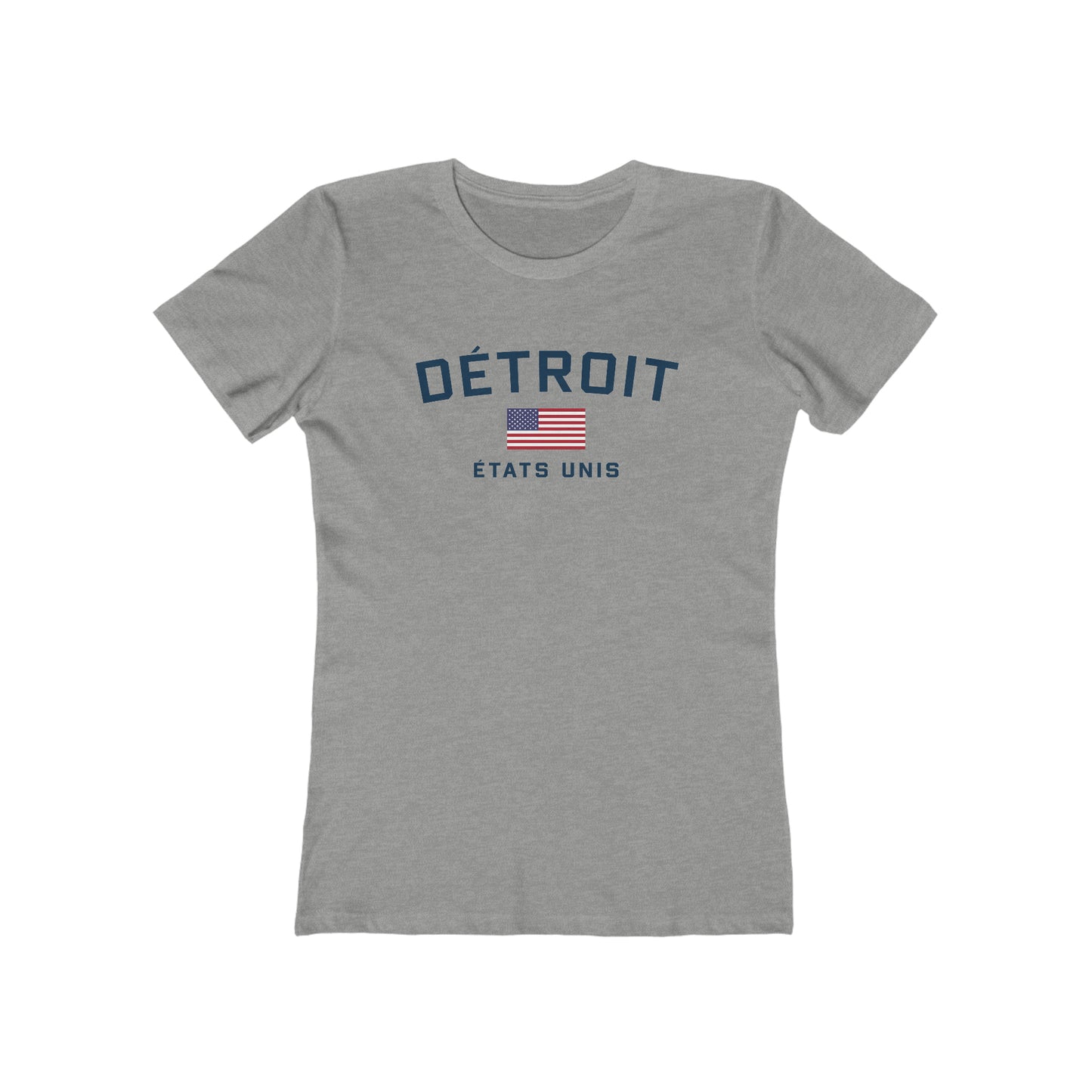 'Détroit États Unis' T-Shirt (w/USA Flag Outline) | Women's Boyfriend Cut