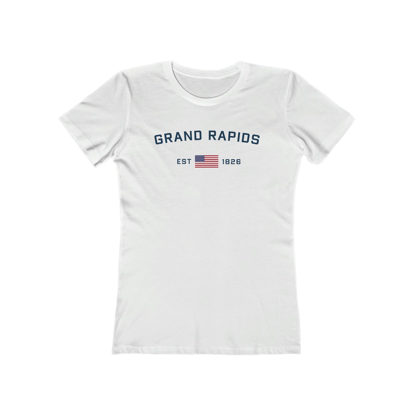 'Grand Rapids EST 1826' (w/USA Flag Outline) | Women's Boyfriend Cut