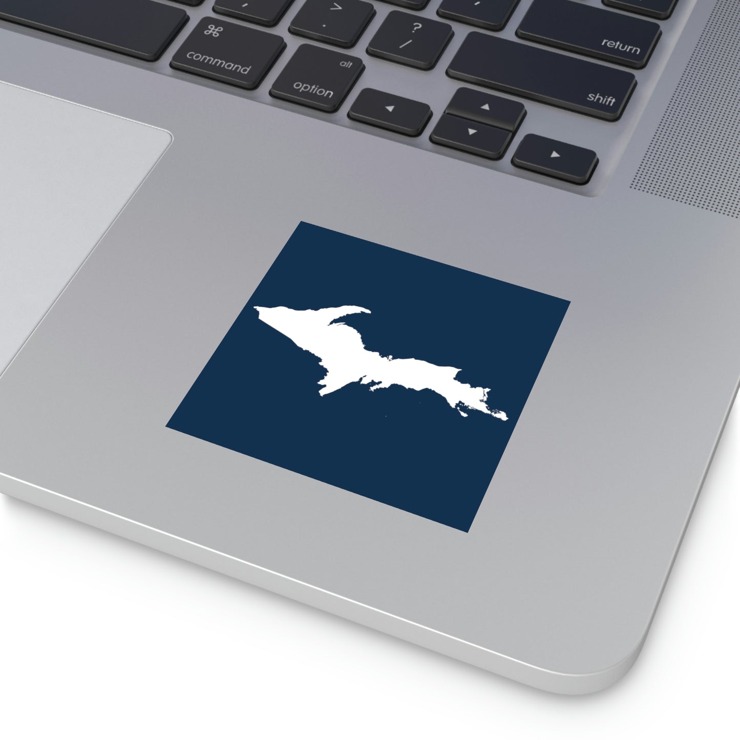 Michigan Upper Peninsula Square Sticker (Navy w/ UP Outline) | Indoor/Outdoor