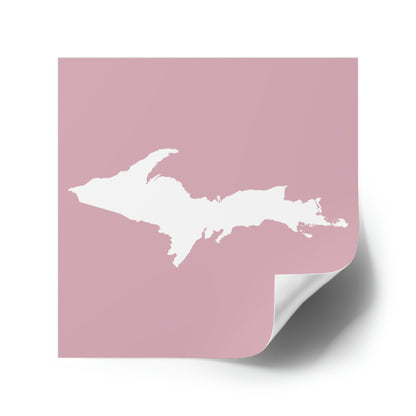 Michigan Upper Peninsula Square Sticker (Pink w/ UP Outline) | Indoor/Outdoor