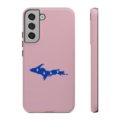 Michigan Upper Peninsula Tough Phone Case (Pink w/ UP Quebec Flag Outline) | Samsung & Pixel Android