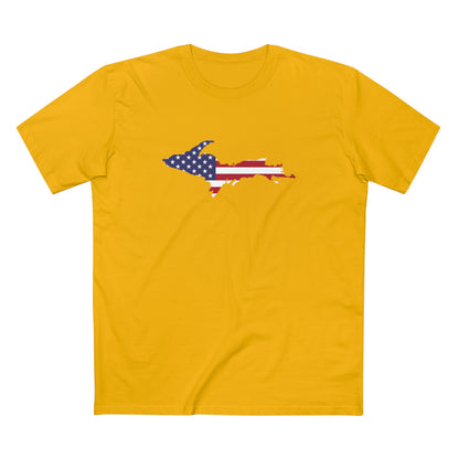 Michigan Upper Peninsula T-Shirt (w/ UP USA Flag Outline) | Men's Heavyweight