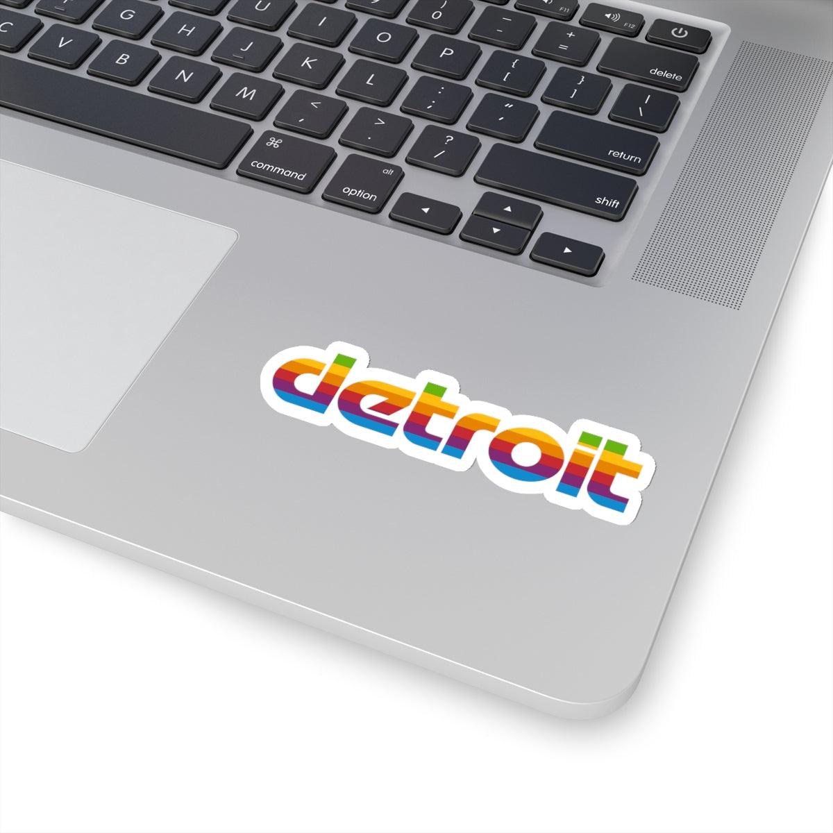 'Detroit' Kiss-Cut Stickers (1980s Pomaceous Computer Parody) - Circumspice Michigan