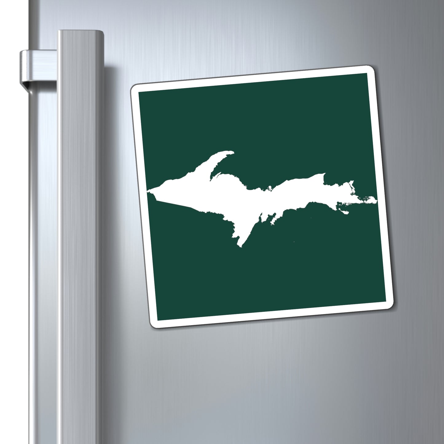Michigan Upper Peninsula Square Magnet (Green w/ UP Outline)
