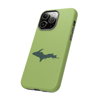 Michigan Upper Peninsula Tough Phone Case (Gooseberry Green w/ Green UP Outline) | Apple iPhone