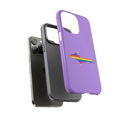 Michigan Upper Peninsula Tough Phone Case (Lavender w/ UP Pride Flag Outline) | Apple iPhone