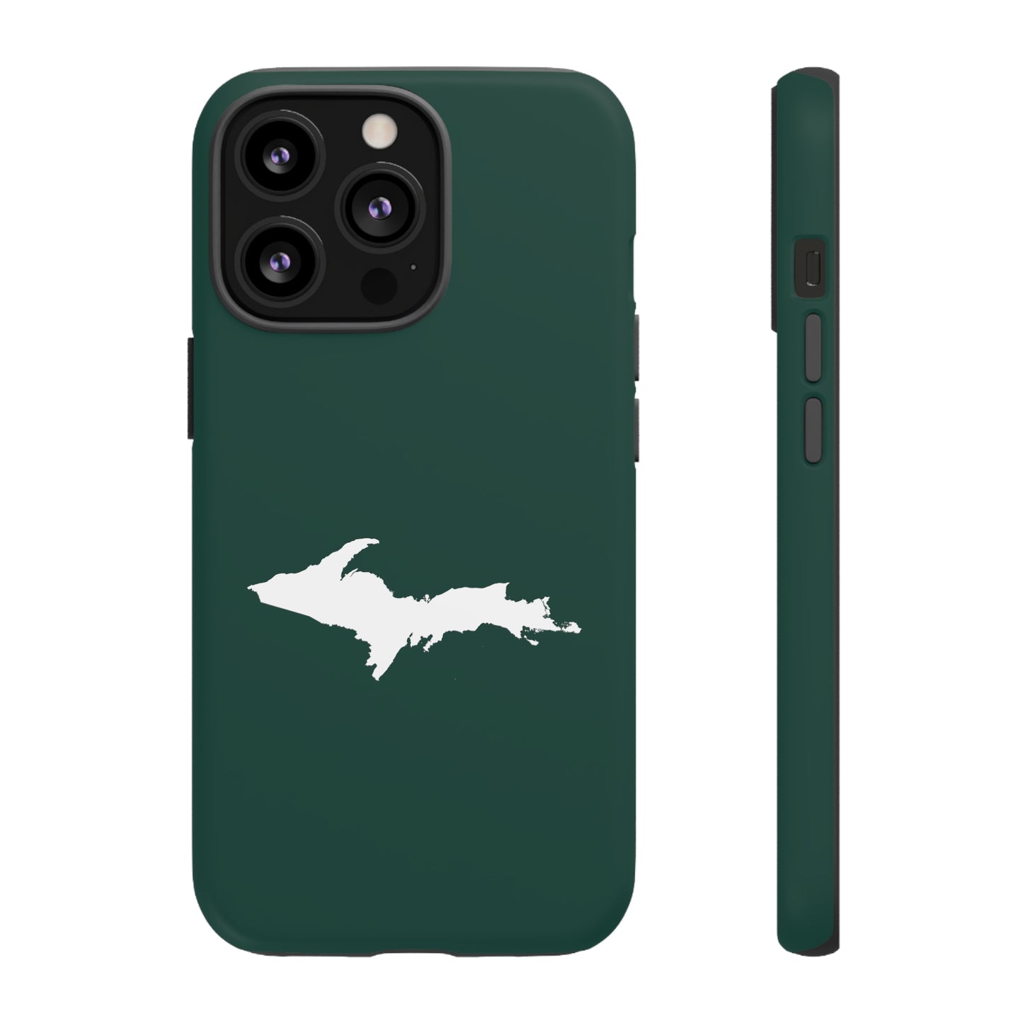 Michigan Upper Peninsula Tough Phone Case (Green w/ UP Outline) | Apple iPhone