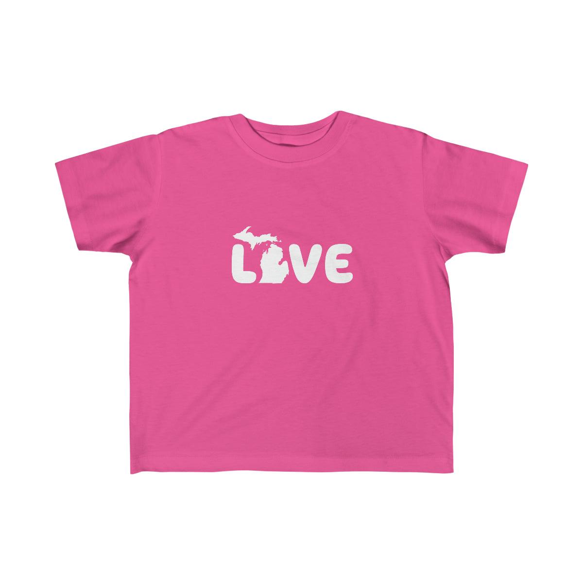 Michigan 'Love' T-Shirt  (Rounded Children's Font) | Toddler Short Sleeve - Circumspice Michigan