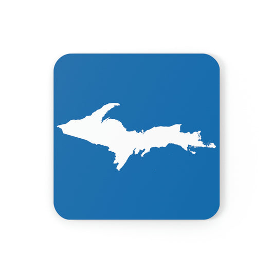 Michigan Upper Peninsula Coaster Set (Azure w/ UP Outline) | Corkwood - 4 pack