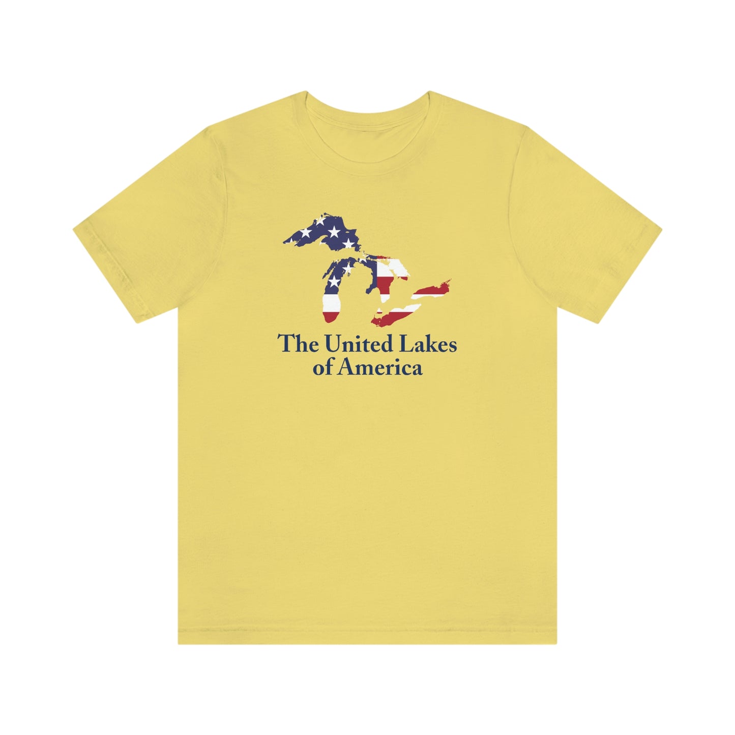 'The United Lakes of America' T-Shirt (w/ Great Lakes USA Flag Outline) | Unisex Standard Fit