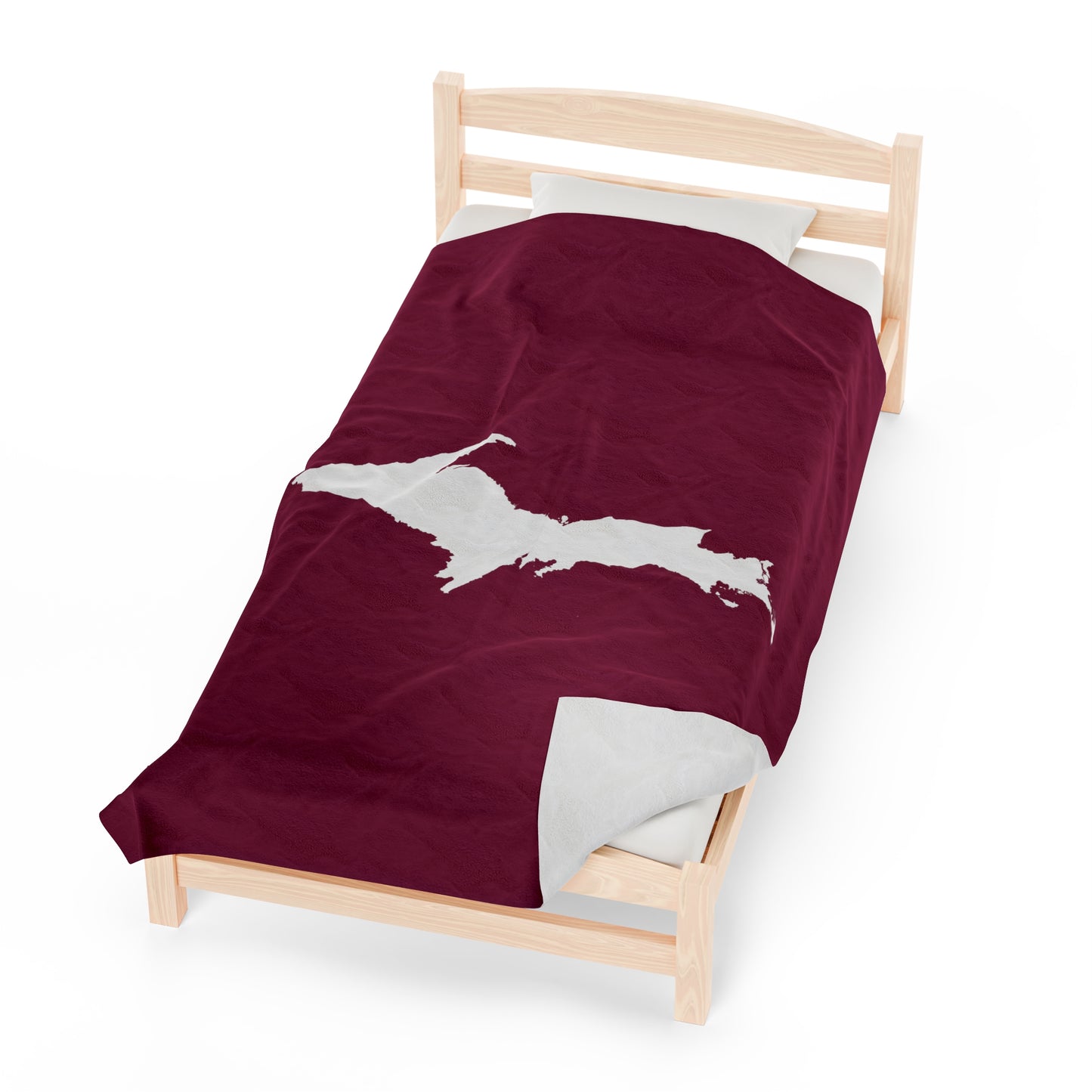 Michigan Upper Peninsula Plush Blanket (w/ UP Outline) | Ruby Red