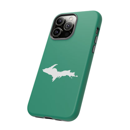 Michigan Upper Peninsula Tough Phone Case (Emerald Green w/ UP Outline) | Apple iPhone