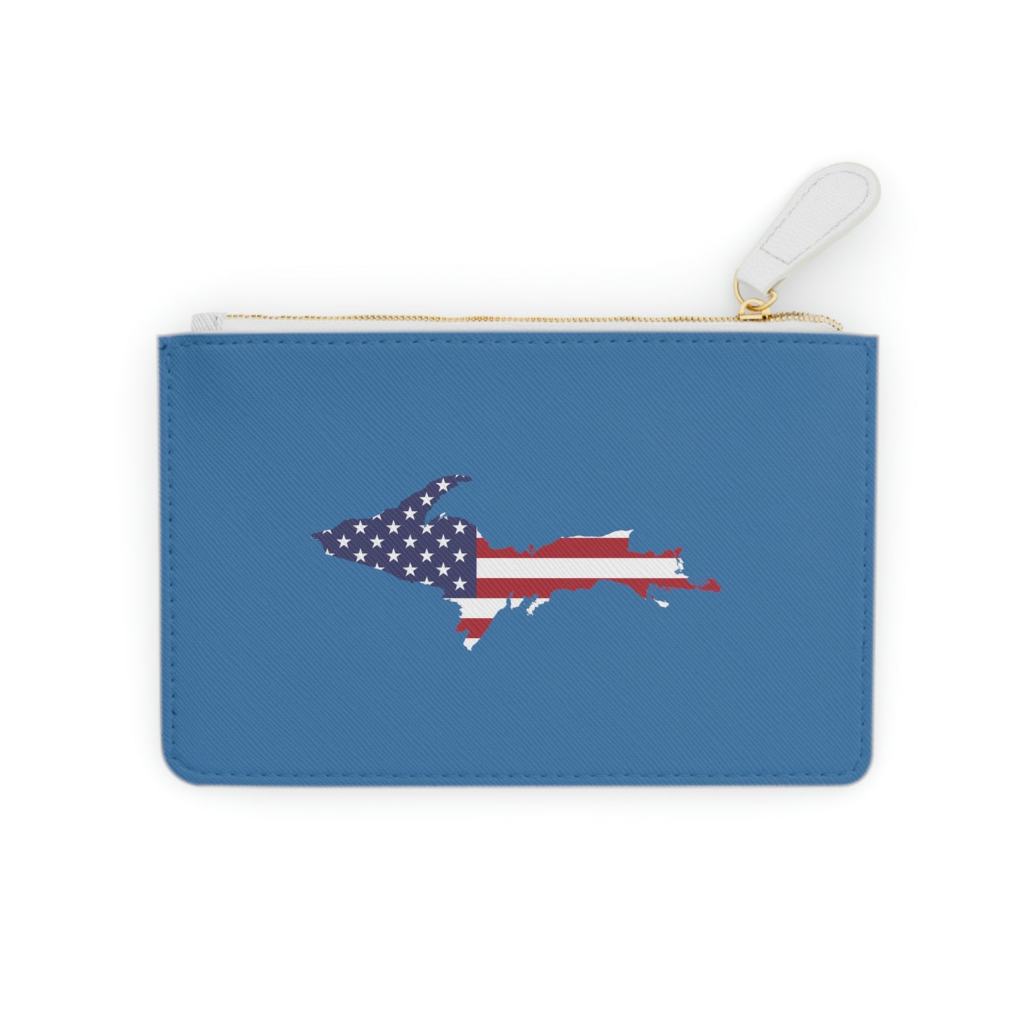 Michigan Upper Peninsula Mini Clutch Bag (Lake Superior Blue w/ UP USA Flag Outline)