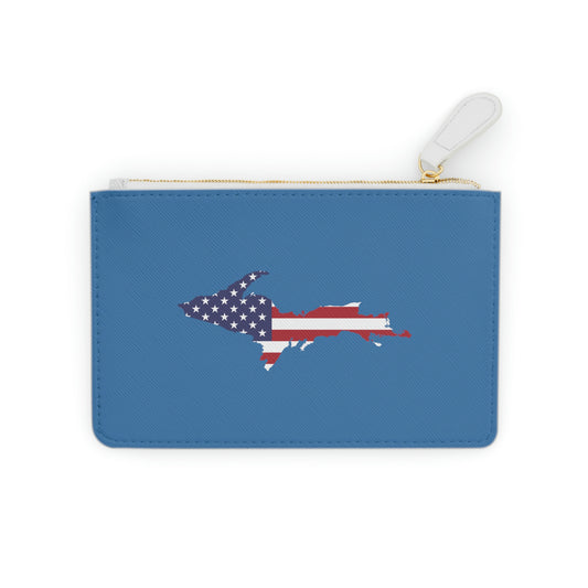 Michigan Upper Peninsula Mini Clutch Bag (Lake Superior Blue w/ UP USA Flag Outline)