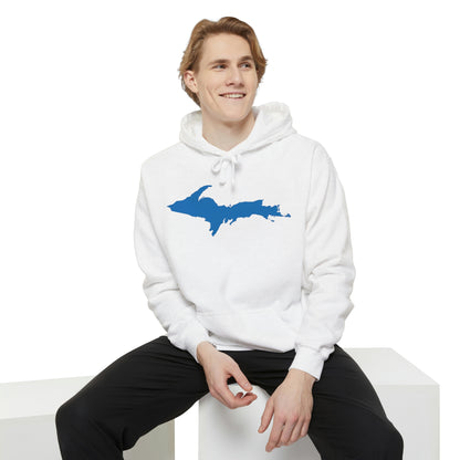 Michigan Upper Peninsula Hoodie (w/ Azure UP Outline) | Unisex Garment-Dyed