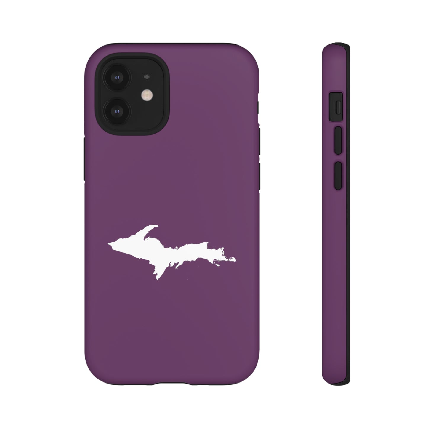 Michigan Upper Peninsula Tough Phone Case (Plum w/ UP Outline) | Apple iPhone