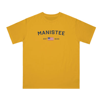 'Manistee EST 1840' T-Shirt (w/ USA Flag | Organic Unisex