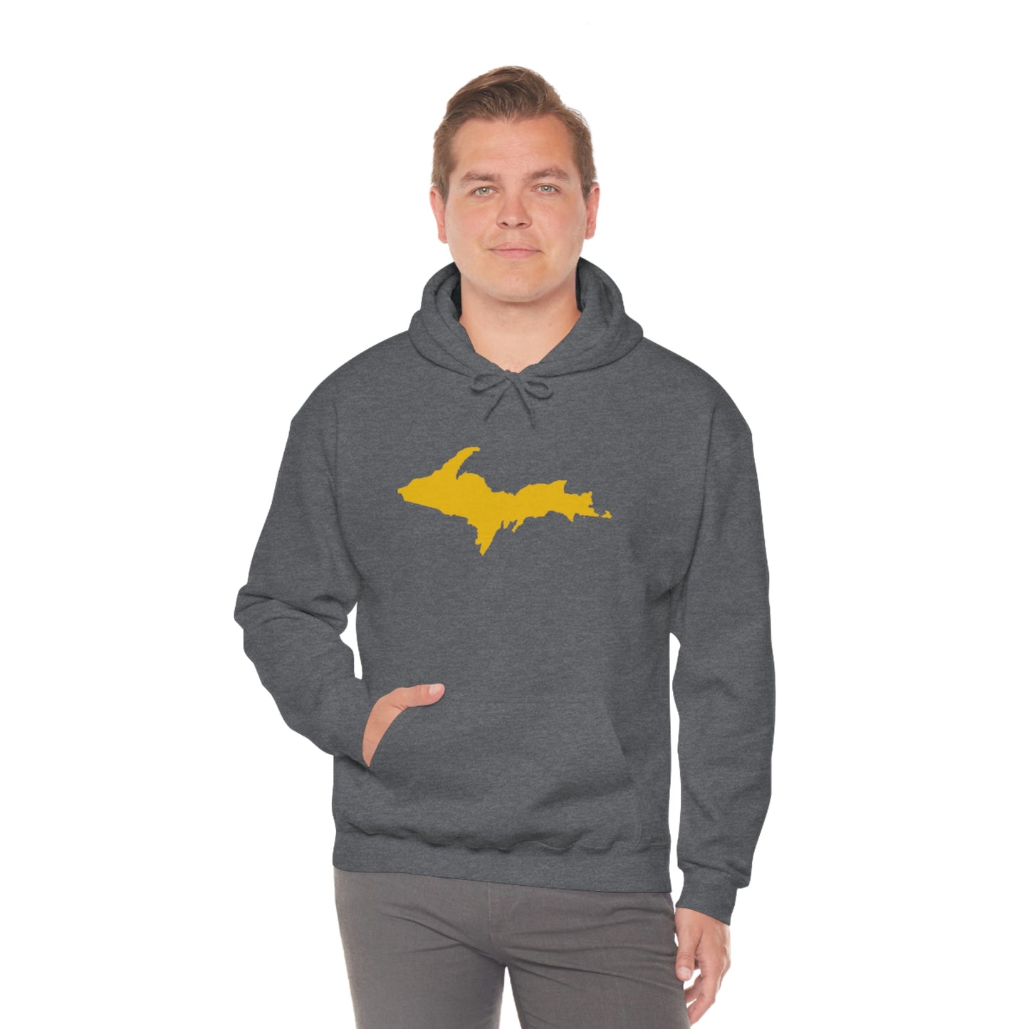 Michigan Upper Peninsula Hoodie (w/ Gold U.P. Outline) | Unisex Standard