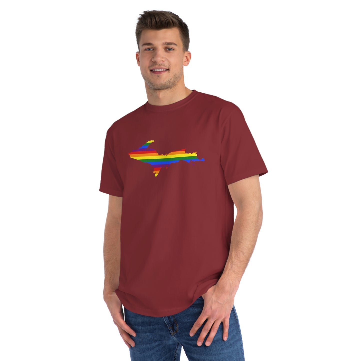 Michigan Upper Peninsula T-Shirt (w/ UP Pride Flag Outline) | Organic Unisex