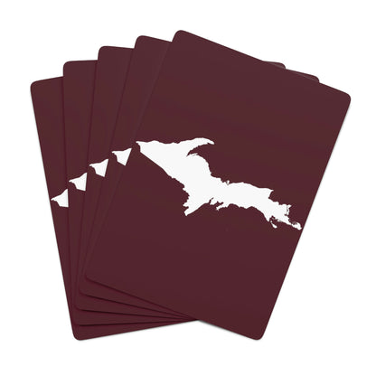 Michigan Upper Peninsula Poker Cards (Old Mission Burgundy w/ UP Outline)