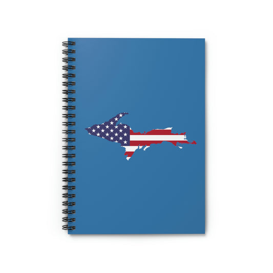 Michigan Upper Peninsula Spiral Notebook (w/ UP USA Flag Outline) | Lake Superior Blue