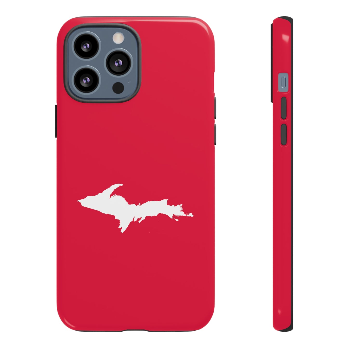 Michigan Upper Peninsula Tough Phone Case (Lighthouse Red w/ UP Outline) | Apple iPhone