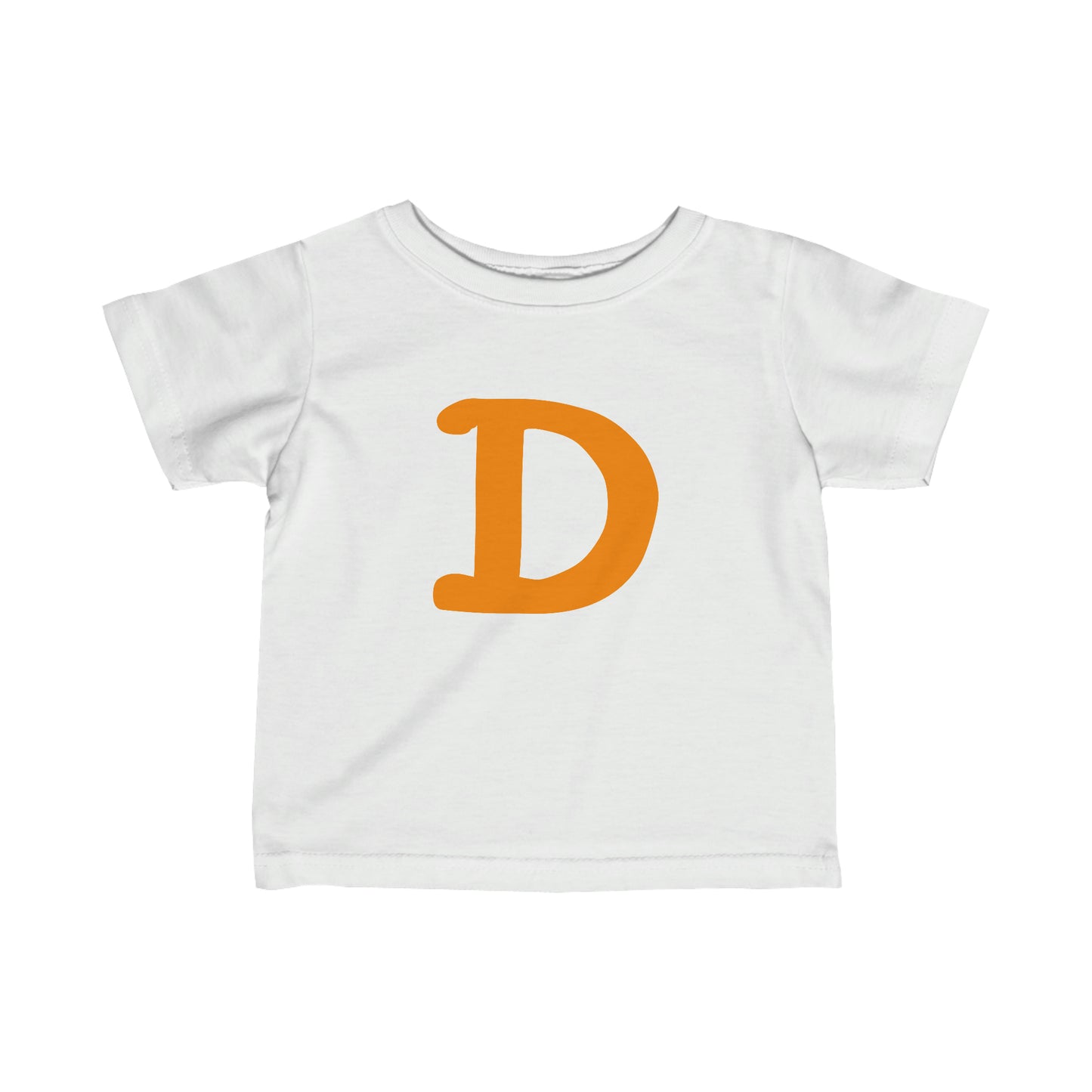 Detroit 'Old French D' T-Shirt (Orange Full Body Outline) |  Infant Short Sleeve