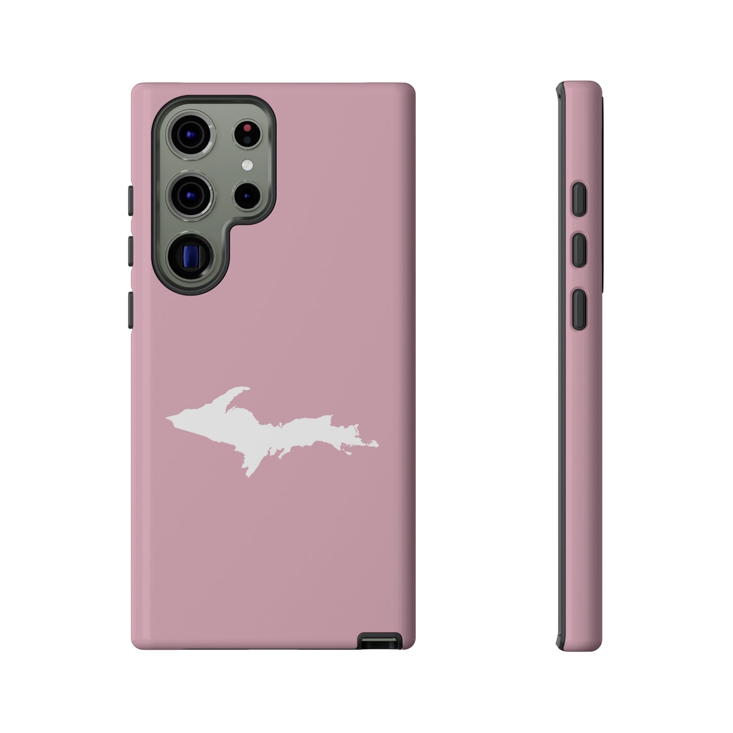 Michigan Upper Peninsula Tough Phone Case (Pink w/ White UP Outline) | Samsung & Pixel Android